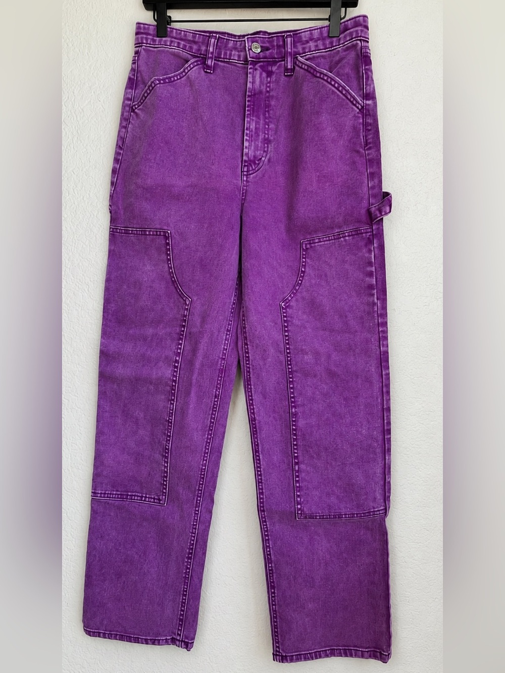 Wild Fable Purple Wide-Leg Heavyweight Twill Utility/Cargo Pants Size 10 EUC